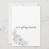 エレガントシンプル白黒結婚フローラ 招待状 (裏面)