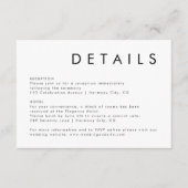 エレガントシンプル白黒結婚詳細 エンクロージャーカード (正面)