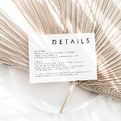 エレガントシンプル白黒結婚詳細 エンクロージャーカード