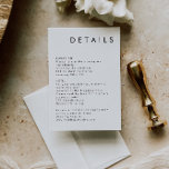 エレガントシンプル白黒結婚詳細 エンクロージャーカード<br><div class="desc">ミニマルなモダンレイアウトを特徴とするエレガントなウェディング詳細カード。すべての色が編集可能。//一致するデザインについては、Hently By Nicole Zazzleストアで「HARLOW」を検索する。*このもしデザインは気に入っているが、あなたが探している何かのために利用可能な表示されない、いつでも私に連絡を取って：)</div>