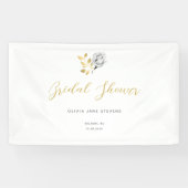 エレガントシンプル白黒金ゴールドブライダルシャワー 横断幕 (横)