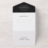 エレガントシンプル白黒2写真Qrコード結婚s オールインワン招待状 (外側)