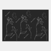 エレガントシンプル白黒 ラッピングペーパーシート (正面2)