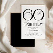 エレガントシンプル第60回バースデーパーティー 招待状