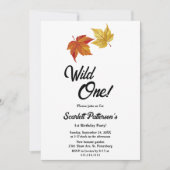 エレガントシンプル紅葉素朴1歳 招待状 (正面)