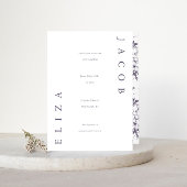 エレガントシンプル紫フローラビッグ結婚型 招待状