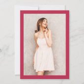 エレガントシンプル紫モダンマゼンタ写真甘い16 招待状 (裏面)