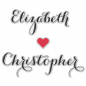 エレガントシンプル結婚のカップル新婚の荷物 シール (正面)