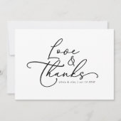 エレガントシンプル結婚の愛と写感謝してい真 サンキューカード (正面)