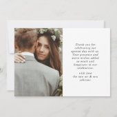 エレガントシンプル結婚の愛と写感謝してい真 サンキューカード (裏面)