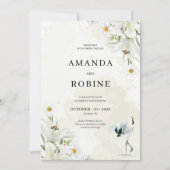 エレガントシンプル結婚フローラ 招待状 (正面)