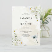 エレガントシンプル結婚フローラ 招待状 (スタンド正面)