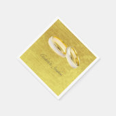 エレガントシンプル結婚リングや輪 スタンダードカクテルナプキン (角)