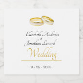 エレガントシンプル結婚リングや輪 スパークリングワインラベル (シングルラベル)