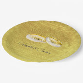 エレガントシンプル結婚リングや輪 ペーパープレート (アングル)