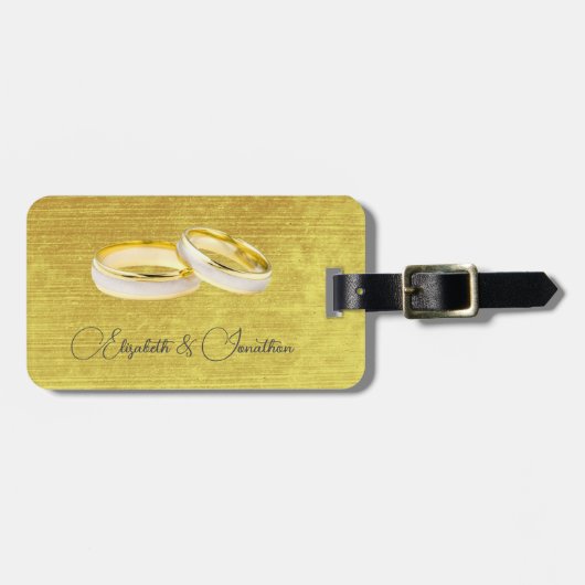 エレガントシンプル結婚リングや輪 ラゲッジタグ (正面横)