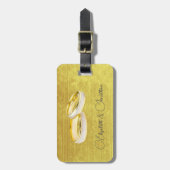 エレガントシンプル結婚リングや輪 ラゲッジタグ (正面縦)