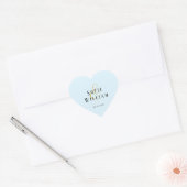 エレガントシンプル結婚名Date Blueステッカー ハートシール (封筒)