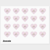 エレガントシンプル結婚名Date Pink Sticker ハートシール (シート)
