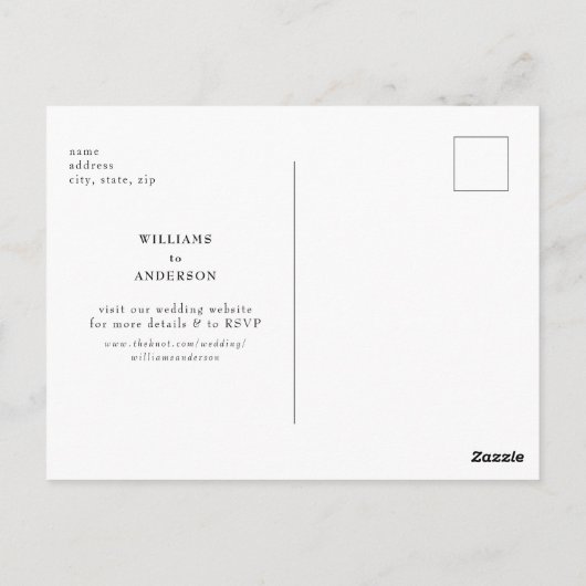 エレガントシンプル結婚式の日付の保存 ポストカード (裏面)