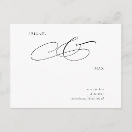 エレガントシンプル結婚式の日付の保存 ポストカード