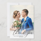 エレガントシンプル結婚感謝してい写真は君 サンキューカード (正面)