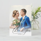 エレガントシンプル結婚感謝してい写真は君 サンキューカード (スタンド正面)