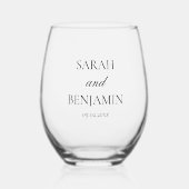 エレガントシンプル結婚記念ギフト ステムなしワイングラス (正面)