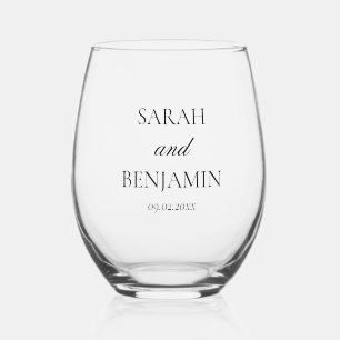 エレガントシンプル結婚記念ギフト ステムなしワイングラス