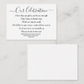 エレガントシンプル結婚贈与無し貨幣詩 エンクロージャーカード (正面/裏面)