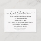 エレガントシンプル結婚贈与無し貨幣詩 エンクロージャーカード (正面)