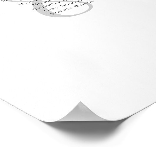 エレガントシンプル結婚10台の座席表の記号 ポスター (角)