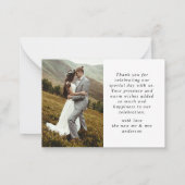 エレガントシンプル結婚Thank You Script Photo ノートカード (裏面)