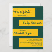 エレガントシンプル緑及び金ゴールドモダンシャワー 招待状 (正面)