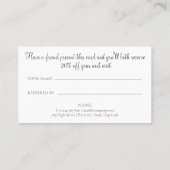 エレガントシンプル緑 紹介カード (裏面)