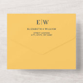 エレガントシンプル線花結婚群 オールインワン招待状 (裏面)