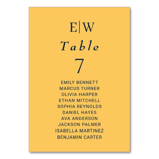 エレガントシンプル線花結婚群 テーブルナンバー (正面)