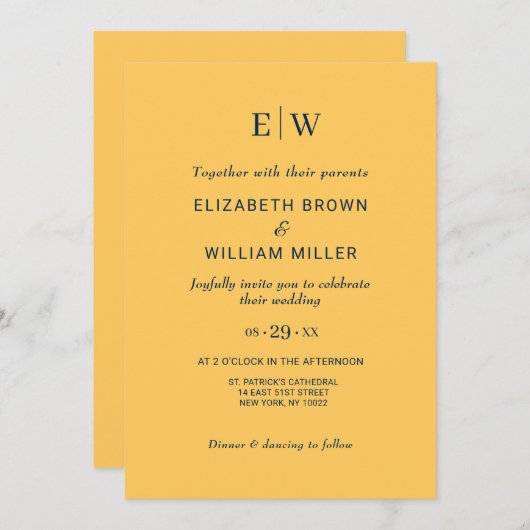 エレガントシンプル線花結婚群 招待状 (正面/裏面)