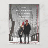 エレガントシンプル縁ど写真の結婚式の日付を保存 案内ポストカード (正面)