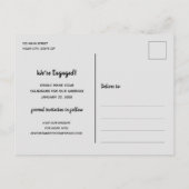 エレガントシンプル縁ど写真の結婚式の日付を保存 案内ポストカード (裏面)