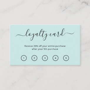 エレガントシンプル美しいサロンティール（緑がかった色）ターコイズ ロイヤリティカード
