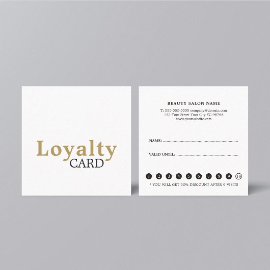 エレガントシンプル美しいサロンロイヤリティカード ロイヤリティカード