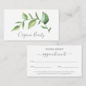 エレガントシンプル美しいサロン 予約カード (正面/裏面)