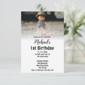 エレガントシンプル脚本photo boy 1st birthday 招待状 (スタンド正面)
