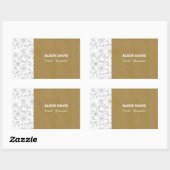 エレガントシンプル花クラフト背景 長方形シール (シート)