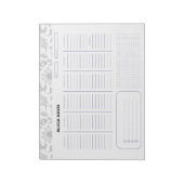 エレガントシンプル花白黒 ノートパッド (回転)