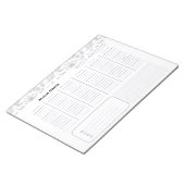 エレガントシンプル花白黒 ノートパッド (アングル)