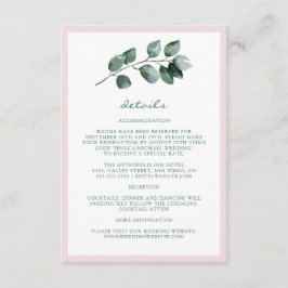 エレガントシンプル葉結婚植物学詳細 エンクロージャーカード