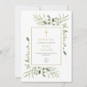 エレガントシンプル葬儀記念金ゴールドクロス サンキューカード (正面)