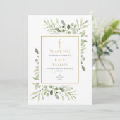 エレガントシンプル葬儀記念金ゴールドクロス サンキューカード (スタンド正面)